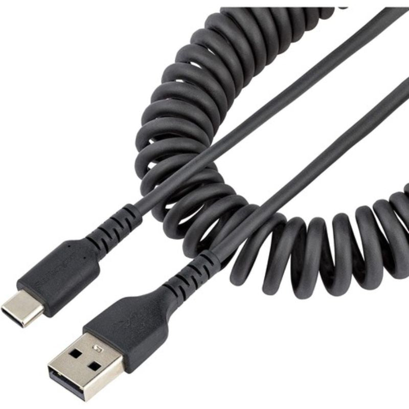 StarTech.com Rugged USB-A to USB-C Coiled Cable - 1 m USB/USB-C Data Transfer Ca