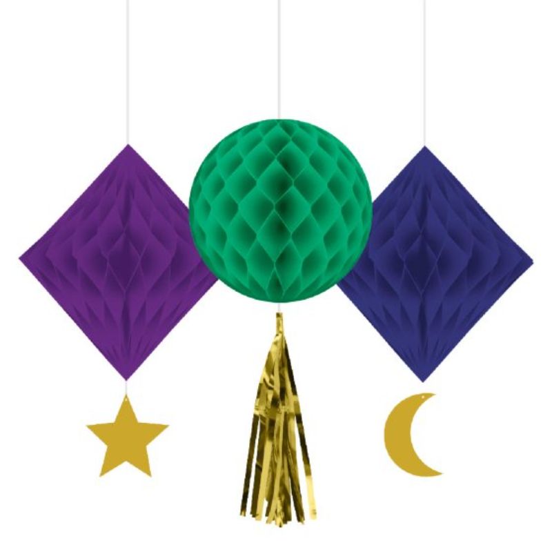 Opulent Eid Honeycomb Decorations - (Pack of 3)