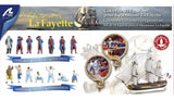 14 unpainted metal figurines of French Navy seamen and officers, perfect for model assembly and painting enthusiasts.