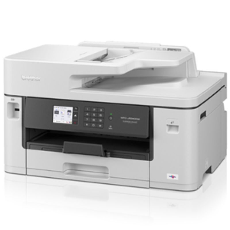 Brother MFCJ5340DW A3/A4 inkjet printer with 28ppm speed, multifunction capabilities, touchscreen, and wireless connectivity.