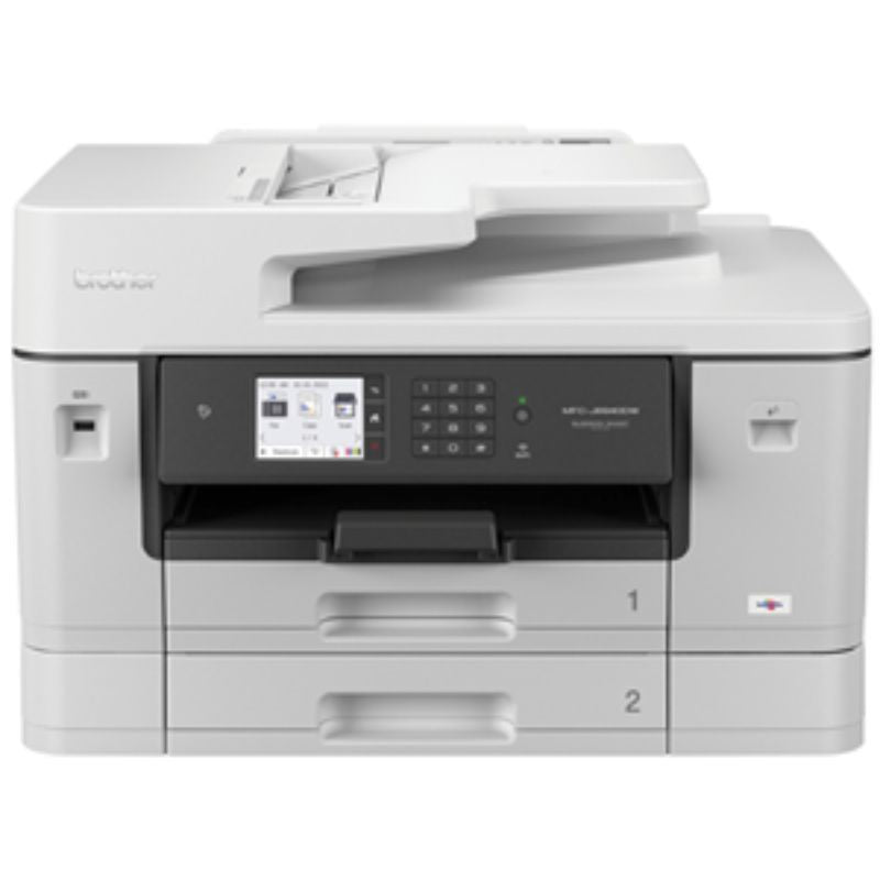 Brother MFCJ6940DW A3/A4 multi-function printer with 28ppm printing, wireless connectivity, and 50-sheet ADF for efficiency.