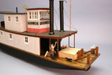 Detailed 38" wooden model of the Myrtle Corey Rover Towboat with premium components for R/C shipbuilding.