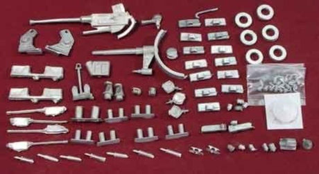 Detailed Wooden Ship Fittings Kit #1218 for authentic Dumas USS Crockett model with durable, high-quality deck hardware.