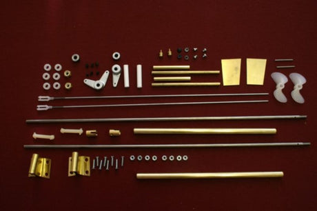 Wooden Ship Fittings Kit #1244, featuring dual shaft assemblies for model boat enhancement and authentic aesthetic.