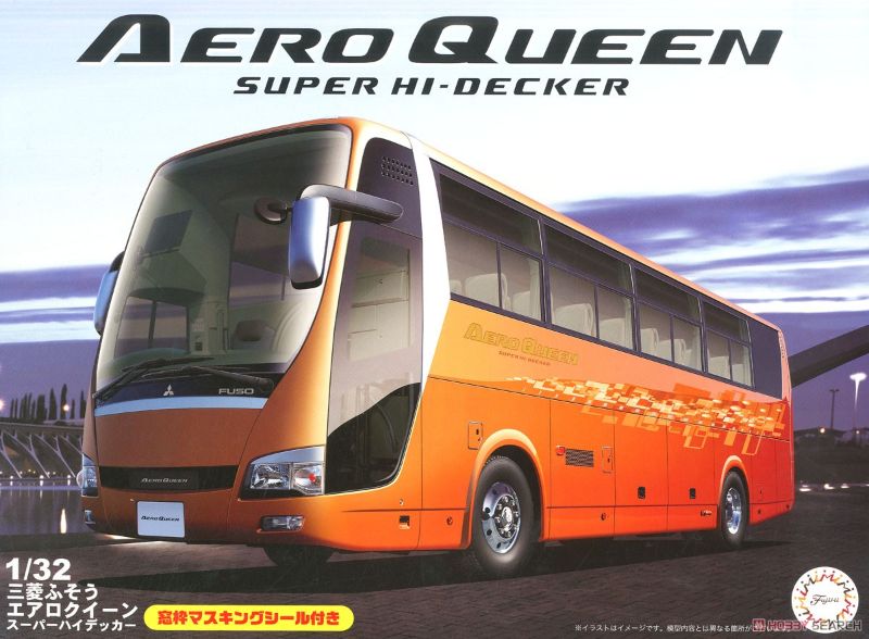 Detailed 1/32 scale model kit of the Mitsubishi Fuso Aero Queen, showcasing Japanese automotive design and craftsmanship.