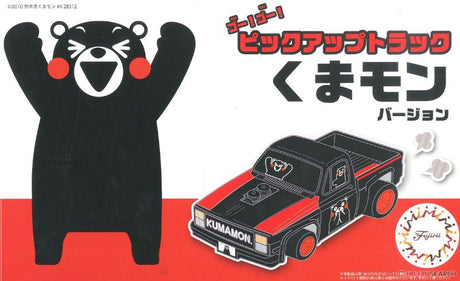 Plastic model kit of a Fujimi pick-up truck featuring Kumamon, ideal for hobbyists and collectors.