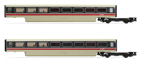 Hornby Class 370 APT TRBS 2-car coach pack, detailed coaches enhancing model railways and completing R3873 5-car set.