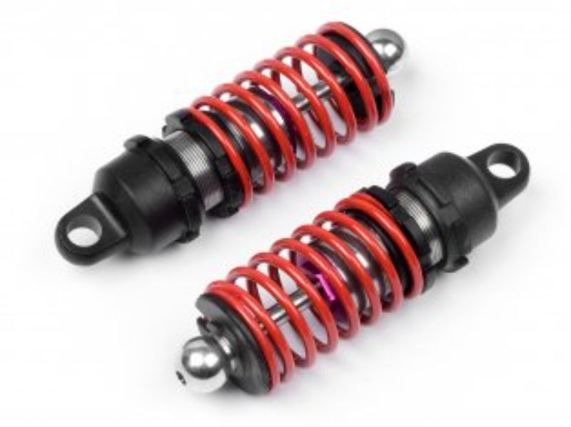 E10 Adjustable Height Shock set (2pcs) for RC cars, enhancing suspension performance and allowing quick ride height adjustments.