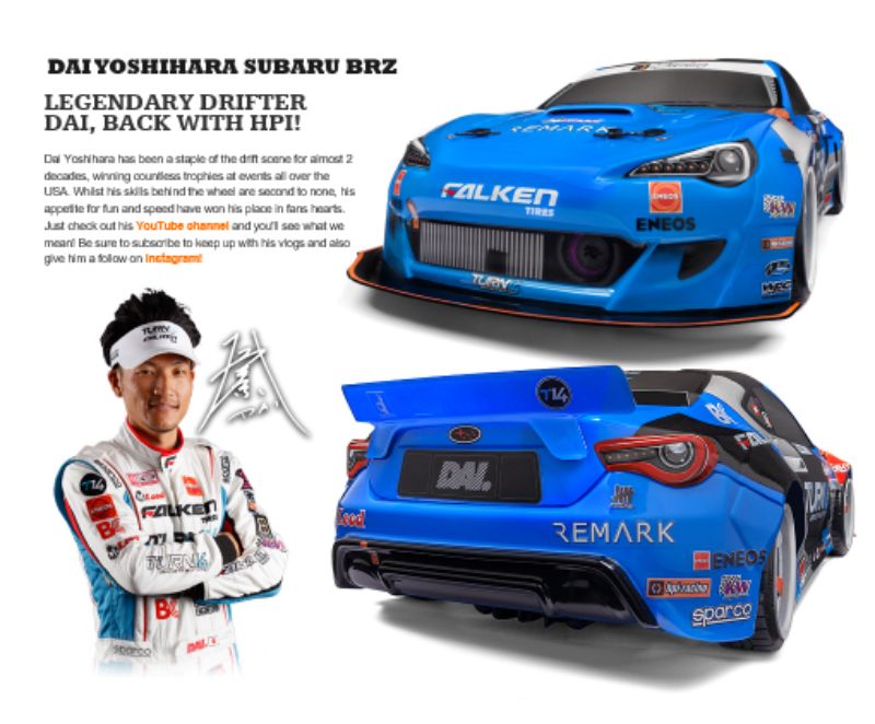 Radio control car featuring 1/10 RS4 Drift Subaru BRZ, designed for precise drifting and high-speed racing fun.