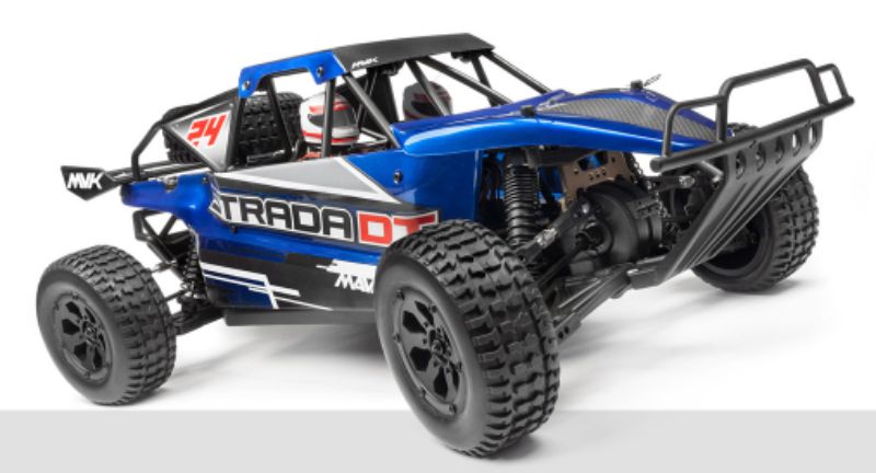 Rugged 1/10 scale radio control car with high-grip tires and powerful motor for thrilling off-road racing adventures.