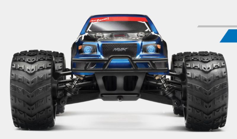 1/18 Ion MT Monster RC car showcasing powerful motor, 4WD capability, and stylish pre-painted bodyshell. Perfect for thrill-seekers.