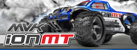 1/18 Ion MT Monster RC car with powerful motor, advanced 4WD, waterproof receiver, and durable design for thrilling off-road fun.