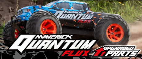 High-performance 1/10 Quantum MT Flux Blue RC car with brushless motor, advanced suspension, and waterproof features for off-road fun.