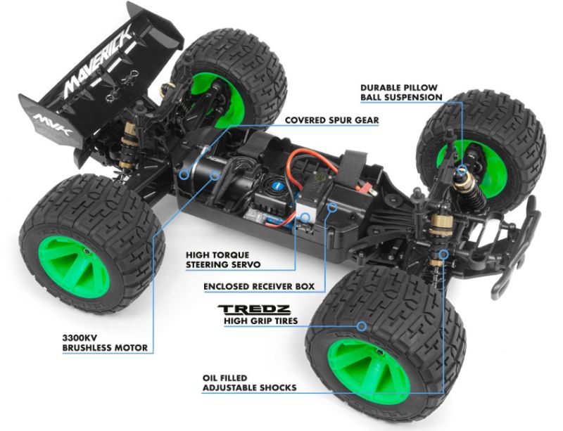 High-performance 1/10 Quantum XT Flux Silver RC car with 4WD, adjustable links, and waterproof features for thrilling adventures.