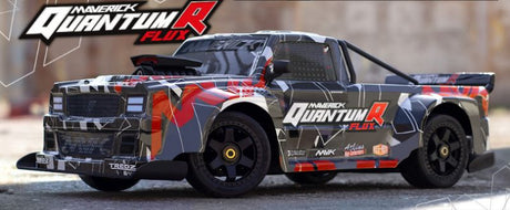 Radio Control Car Flux 1/8 Quantum R, grey/red, featuring 4WD, heavy-duty parts, and 3674 brushless motor for off-road performance.