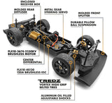 Radio Control Car - Flux 1/8 QuantumR PickUp4S in grey, showcasing rugged design, 4WD, brushless motor, and Tredz tires.