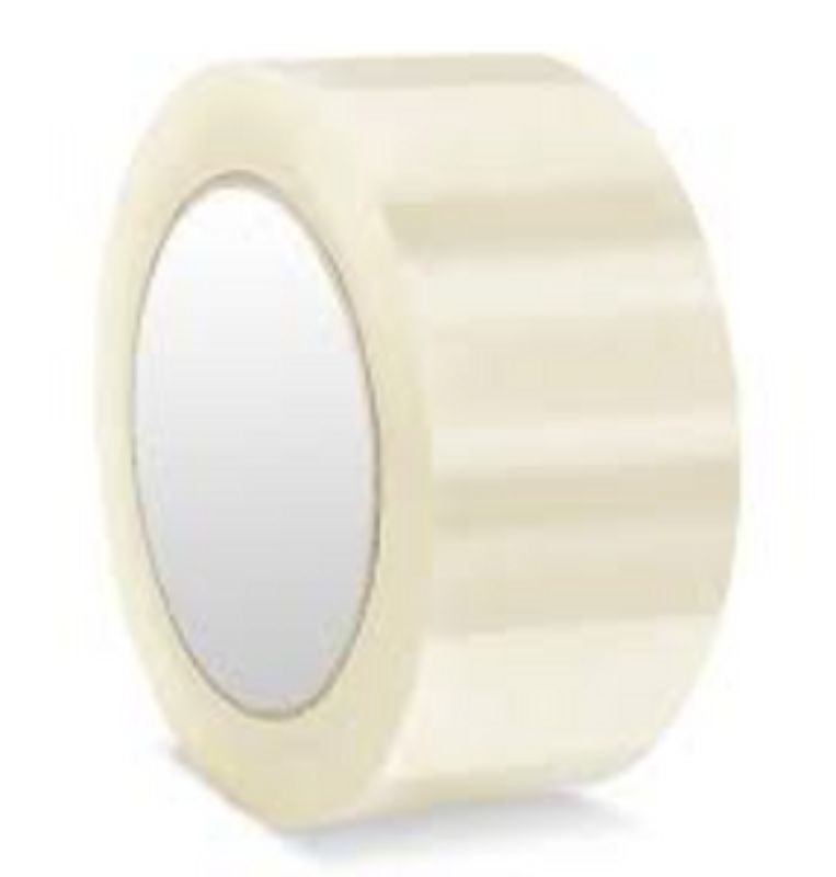 Clear parcel tape 48mm x 50m, strong polypropylene for secure sealing, ideal for packaging and shipping needs.