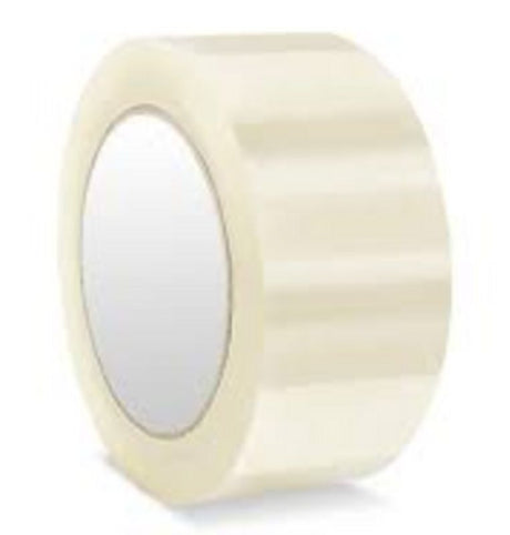 Clear parcel tape 48mm x 50m, strong polypropylene for secure sealing, ideal for packaging and shipping needs.
