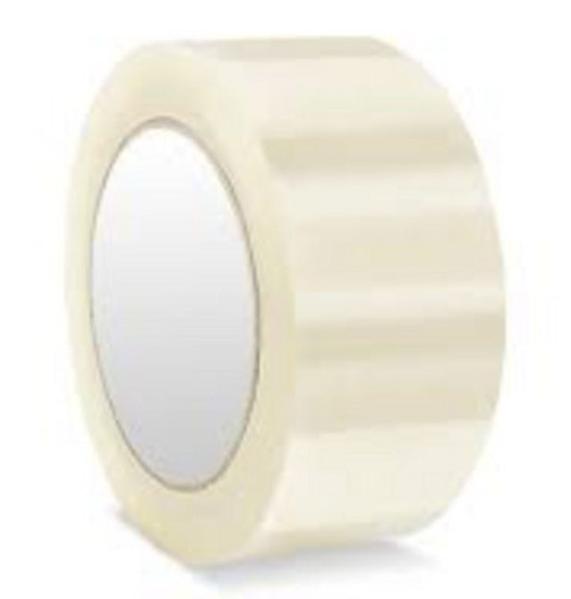 Clear parcel tape 48mm x 50m, strong polypropylene for secure sealing, ideal for packaging and shipping needs.