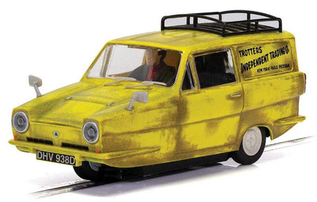 Scalextric Reliant Regal Supervan, Del Boy's iconic yellow three-wheeler, perfect for nostalgic racing fun.