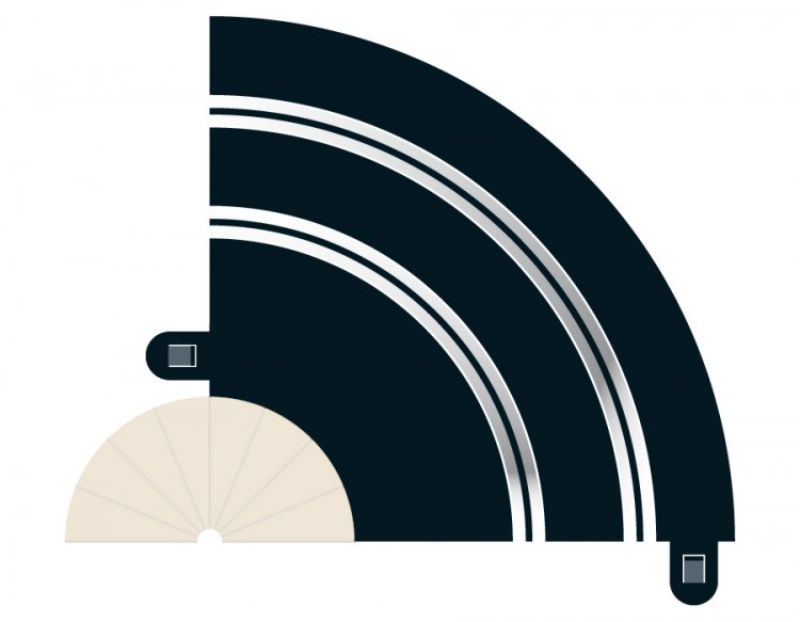 Slot car racing accessory featuring two Radius 1 Hairpin 90-degree curves for tight cornering in Scalextric layouts.