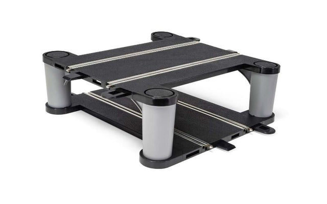 Scalextric Elevated Crossover: a 233mm track accessory for dynamic slot car racing with robust fly-over design and stacking options.