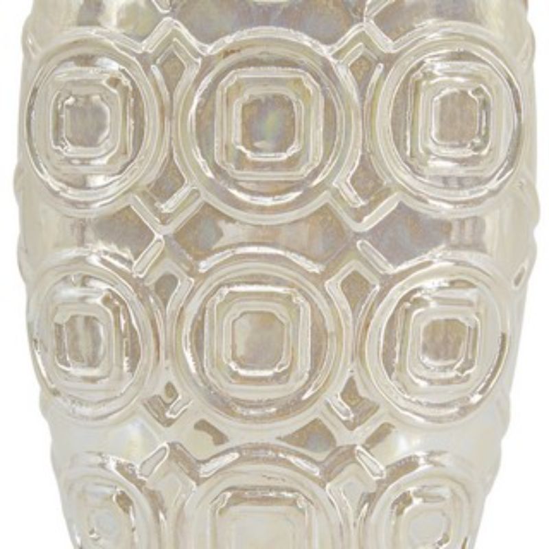 Vase in iridescent ceramic with geometric relief design, perfect for floral displays or as a stylish decor accent.