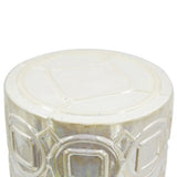 Iridescent ceramic stool with a modern design, 49.5 cm tall, ideal for seating or decor in any space.