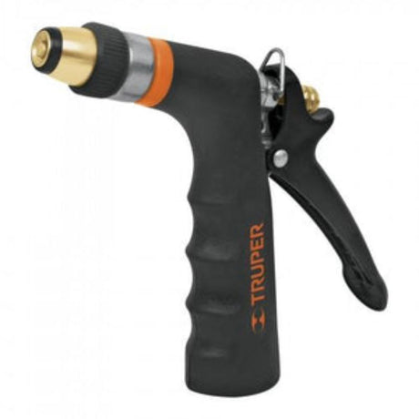 Hose Director Gun Metal Body by Truper for precise water control and durability in garden watering tasks.