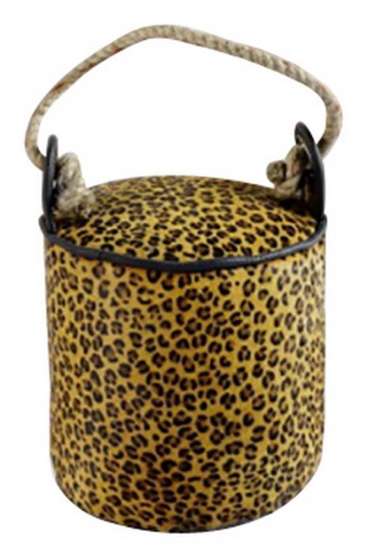 Stylish leopard leather door stop (19cm) adds a chic touch while protecting doors from scratches.