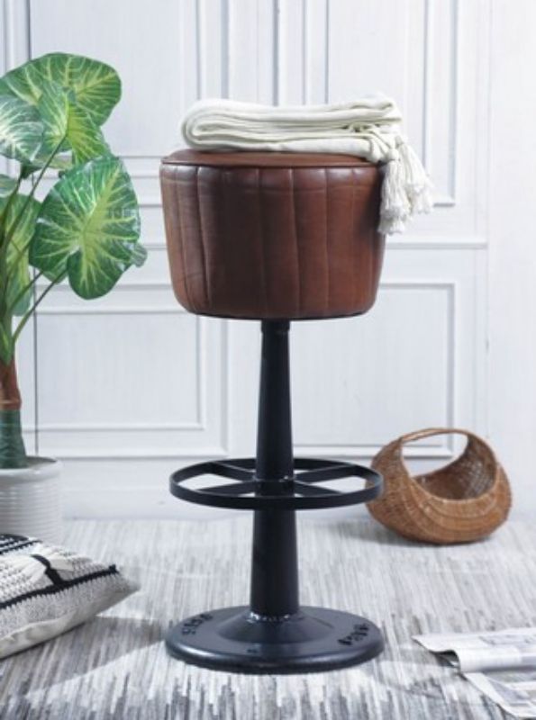 Sleek 80cm leather barstool with durable design, perfect for modern kitchens and high dining spaces.