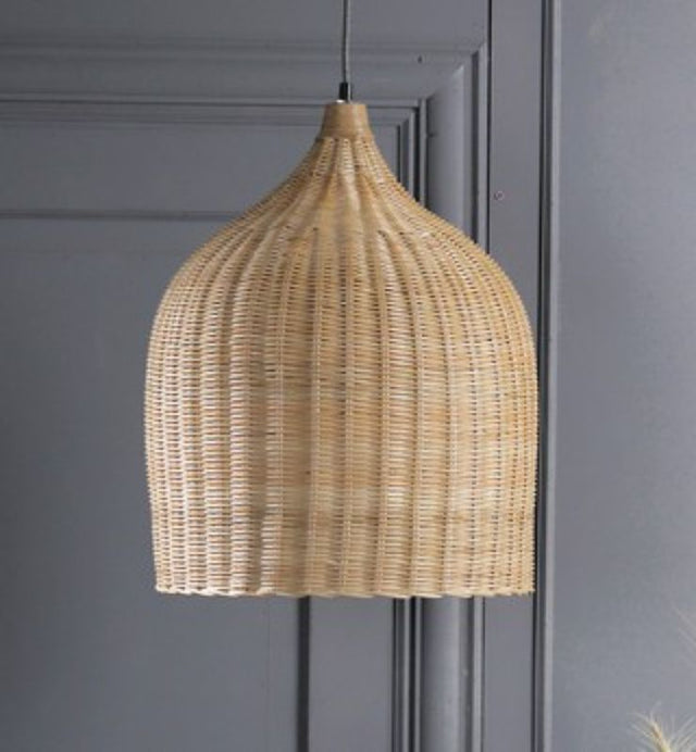 Stylish 51cm rattan hanging light, casting enchanting shadows, perfect for modern and rustic decor.