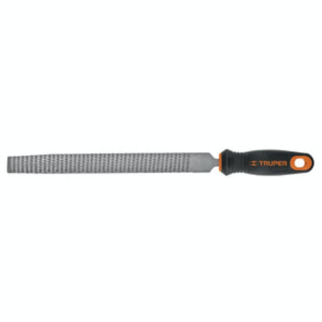 Half Round Bastard Cut Rasp 250mm by Truper, featuring a durable handle and efficient half-round design for precise material shaping.