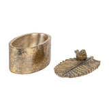 Elegant oval trinket box featuring a delicate bird on a leaf, perfect for storing jewellery or accessories in any decor.