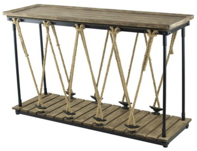 Stylish 132cm ASTERN ROPE console table featuring sturdy MDF, iron, and rope accents, perfect for enhancing home decor.