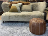 Sherpa Love Seat (183cm) in faux fur and oak, offering luxurious comfort and elegant design for modern living spaces.