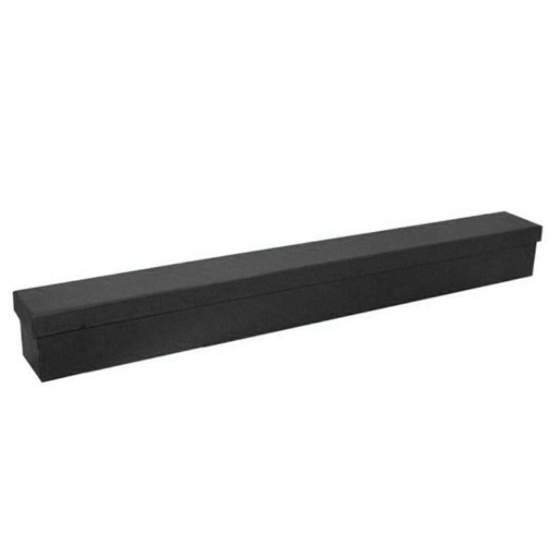 Premium black rose box, single ribbed design, 74cm, perfect for elegant floral displays and special occasions.