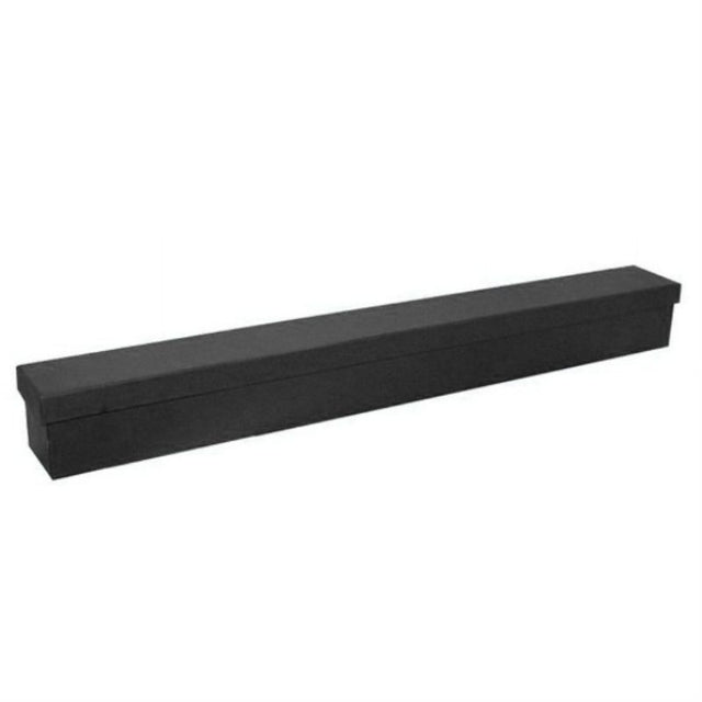 Premium black rose box, single ribbed design, 74cm, perfect for elegant floral displays and special occasions.