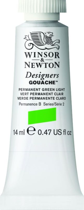 14ml tube of Winsor & Newton LEMON 898 gouache paint, ideal for vibrant, bold, opaque artwork with a matte finish.