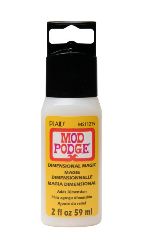 Clear 2oz Mod Podge Dimensional Magic for crafting, creates a glossy, raised finish for jewelry and decor projects.