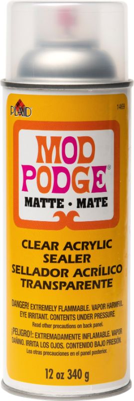 Mod Podge Matte Acrylic Sealer 12oz delivers a crystal clear, quick-drying, matte finish for durable craft protection.