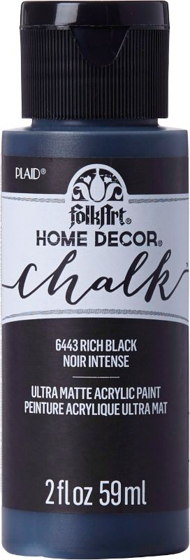 Folk Art Home Decor Chalk Acrylic Paint 2oz/59ml RICH BLACK 6443