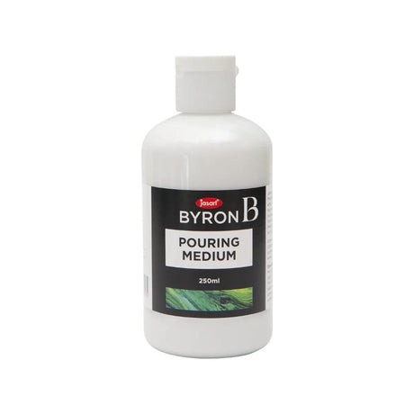 Jasart Byron Fabric Medium 250ml bottle for transforming acrylic paint into vibrant, wash-resistant fabric paint.