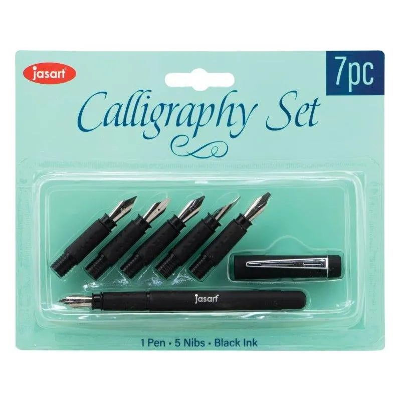 Jasart Calligraphy Set of 7 with high-quality pens for elegant lettering, featuring waterproof, archival, and acid-free ink.