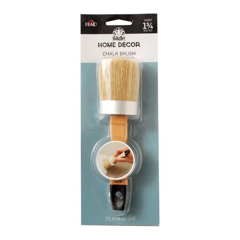 Folk Art Large Chalk Brush designed for seamless paint application, featuring specialized bristles for a creamy finish on DIY projects.