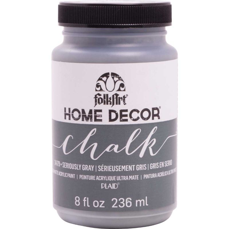 Folk Art Home Decor Chalk Acrylic Paint 8oz/236ml SERIOUSLY GREY