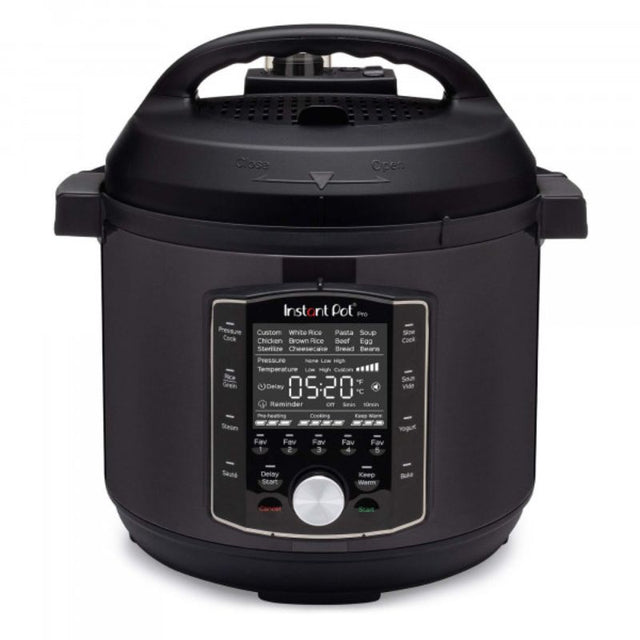 Image of the Instant Pot Pro Multi-Cooker 5.7L, featuring stainless steel design, easy-grip handles, and multifunctional capabilities.