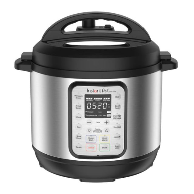 Instant Pot Duo Plus 8L multi cooker with 13 cooking programs, EasySeal lid, and stainless steel inner pot for versatile meal prep.