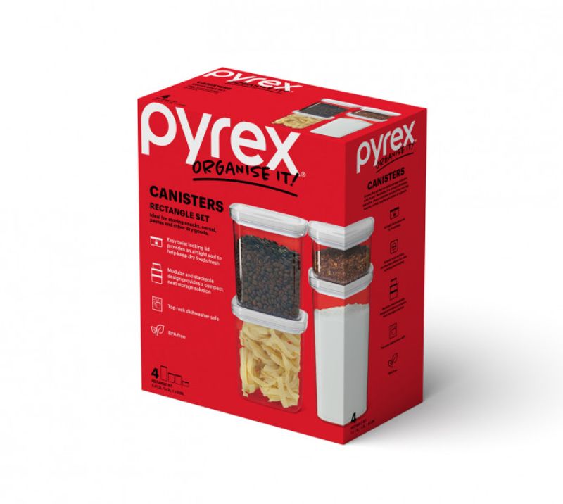 Pyrex - Canister Rectangle 4pc  Set