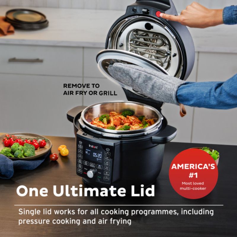 Instant Pot Duo Crisp with Ultimate Lid 6.5L, combining pressure cooking and air frying for versatile, quick meals.